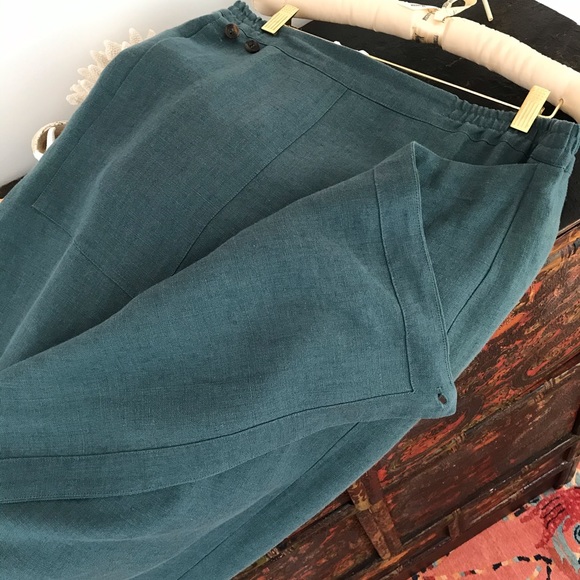 ESKANDAR linen skirt - Picture 4 of 11